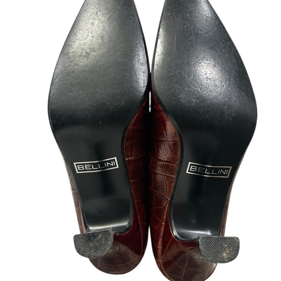 Bellini Women’s Colette Crocodile-Embossed Leather Kitten Heel Pumps 8M - Picture 4 of 6